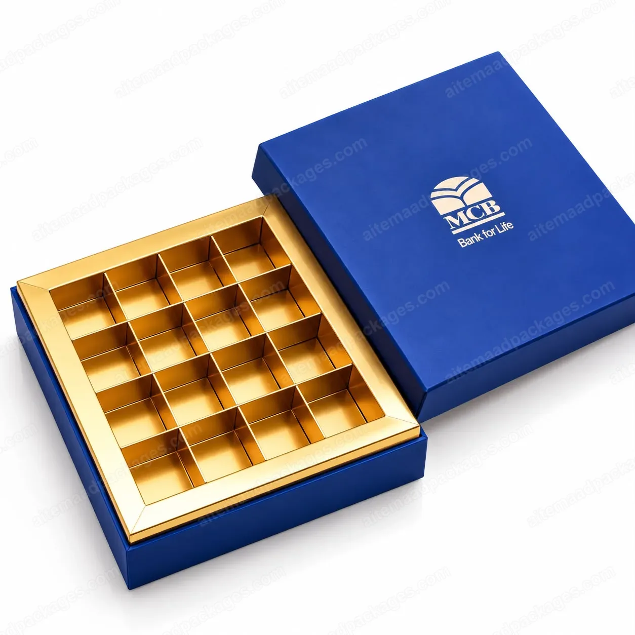 Rigid Gift Box with Gold Divider Insert