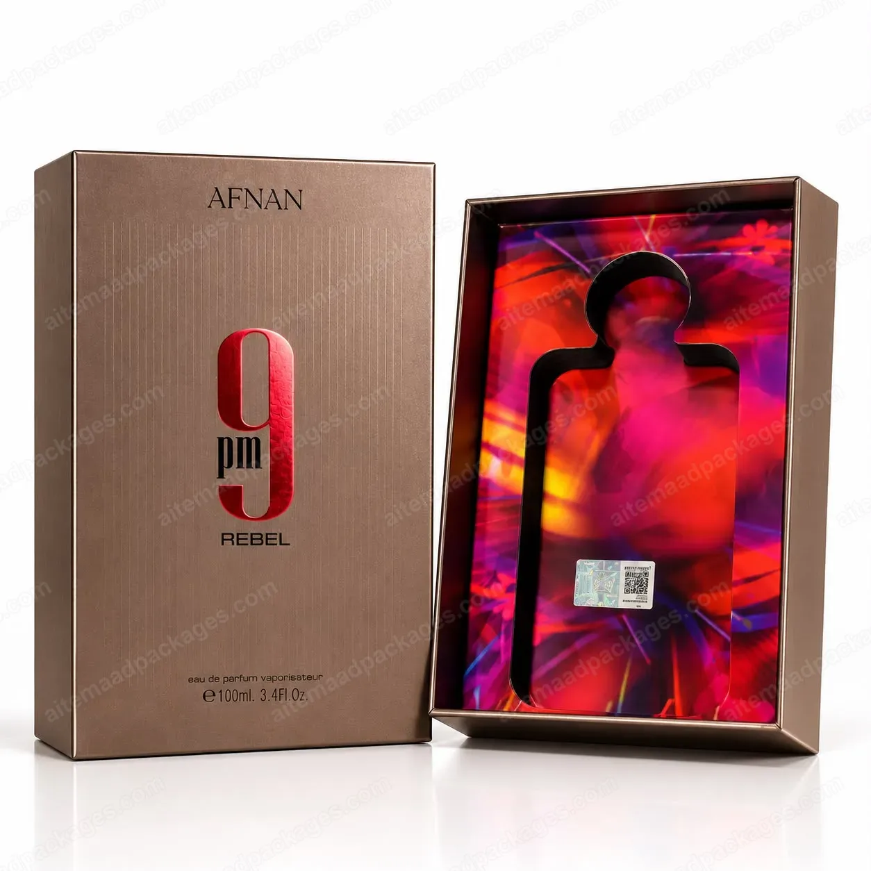 Bronze Perfume Box with Printed Insert