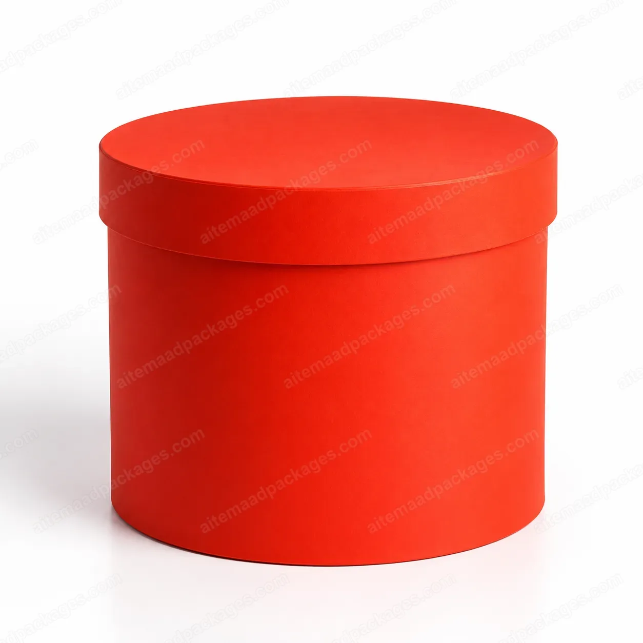 Red Round Hat Box, Large, closed