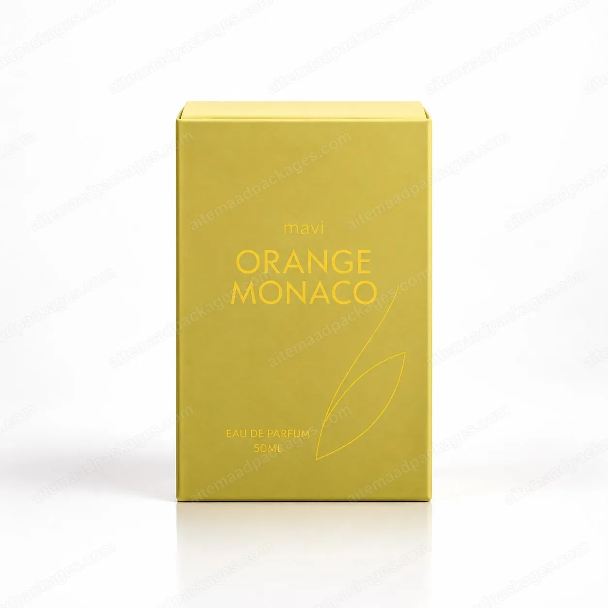 Yellow Book-Style Perfume Box with Foam Insert
