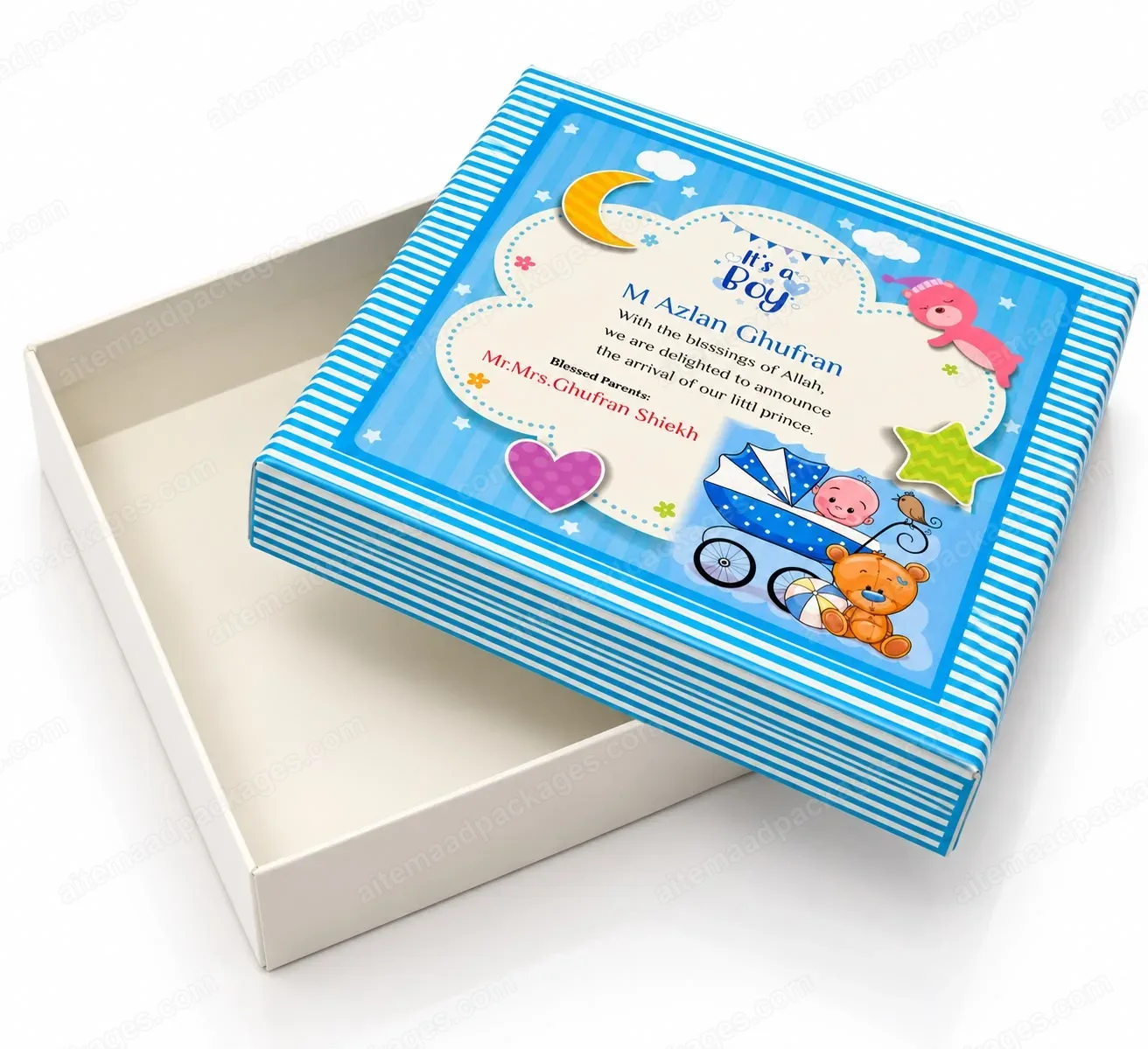 Printed Baby Announcement Gift Box