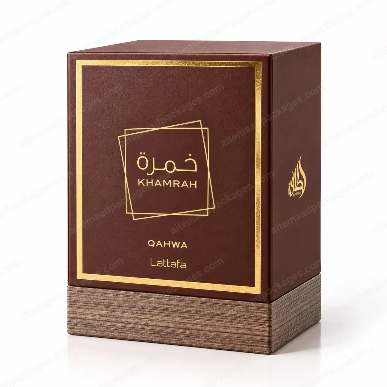 Leather-Texture Rigid Perfume Box with Gold Foil