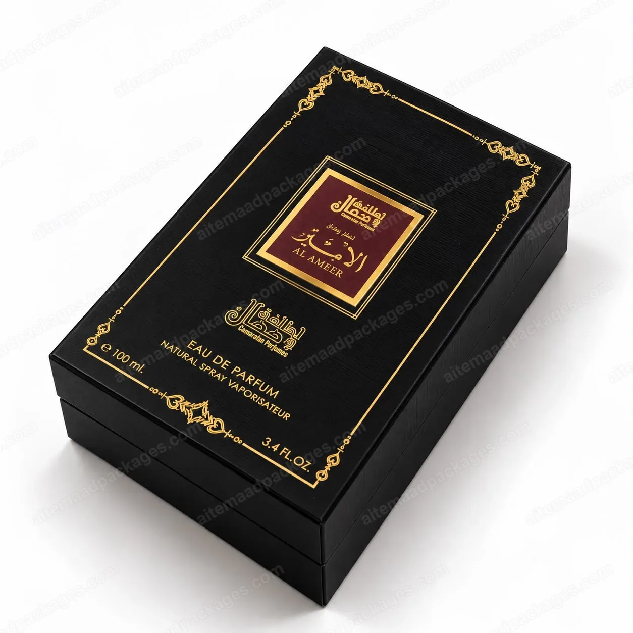 Black and Gold Foil Perfume Box