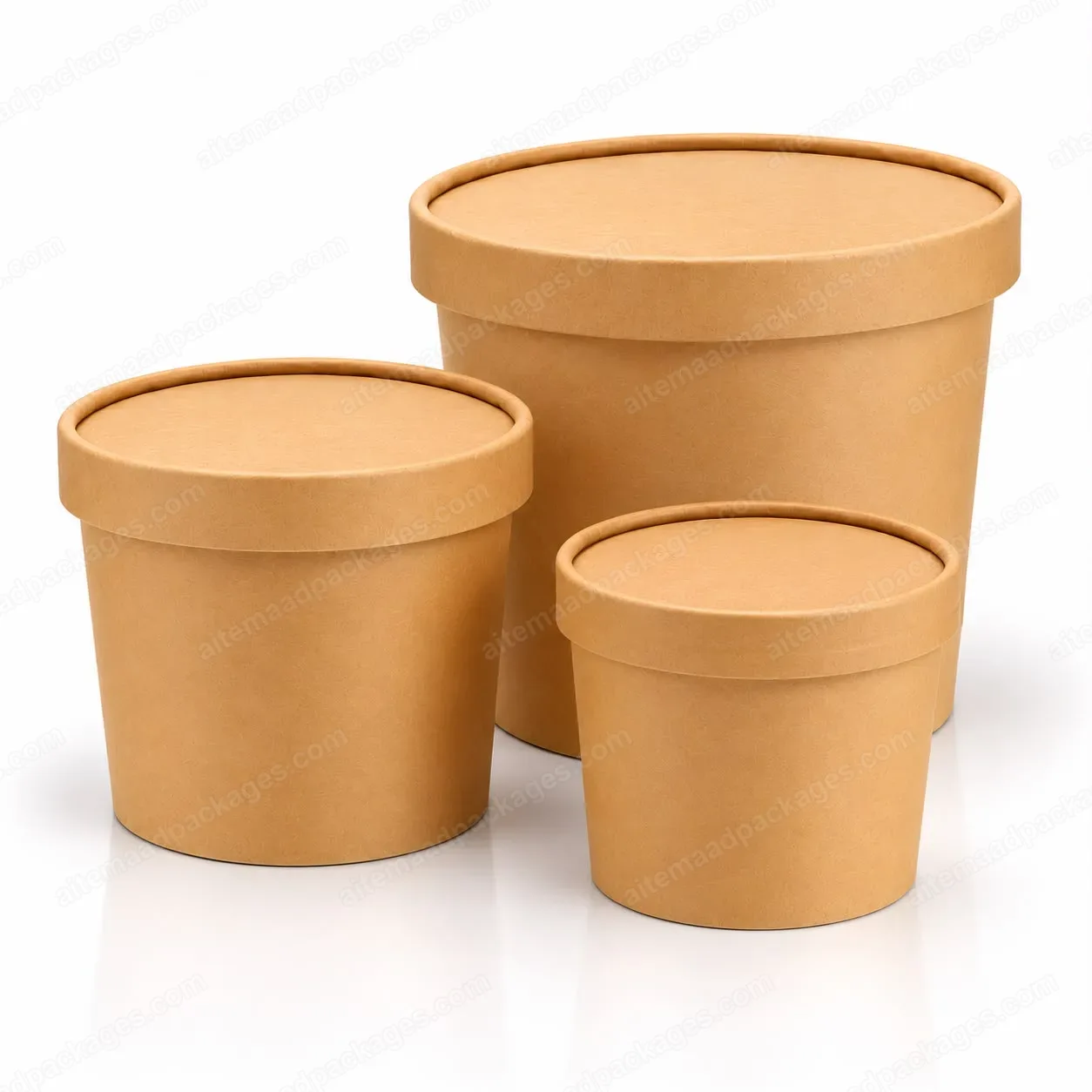 Kraft Paper Food Container with Lid
