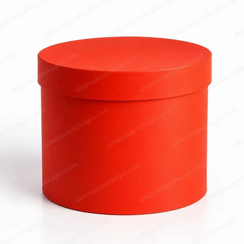 Red Round Hat Box, Large (20.5 x 20.5 cm)