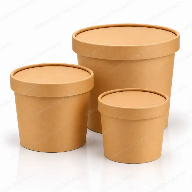 Kraft Paper Food Container with Lid