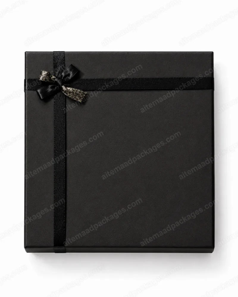 Black Gift Box with Satin Ribbon (8 x 8.5 in)